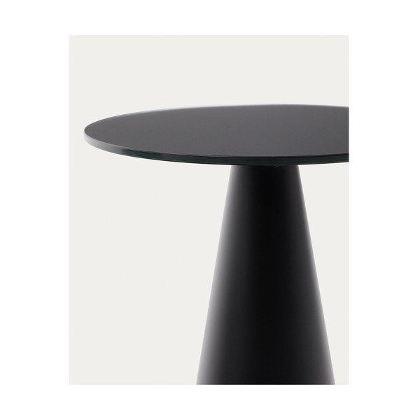 Okrogla stranska mizica s stekleno mizno ploščo ø 35 cm Wilshire – Kave Home-image-4