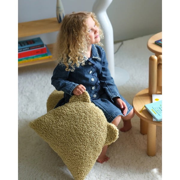 Zelena otroška blazina bouclé Bear – Wigiwama-image-1