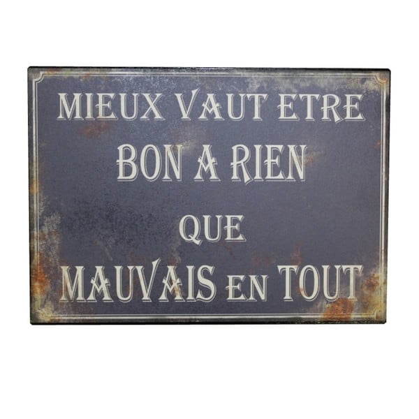 Dekorativni znak 21x15 cm Bon A Rien – Antic Line