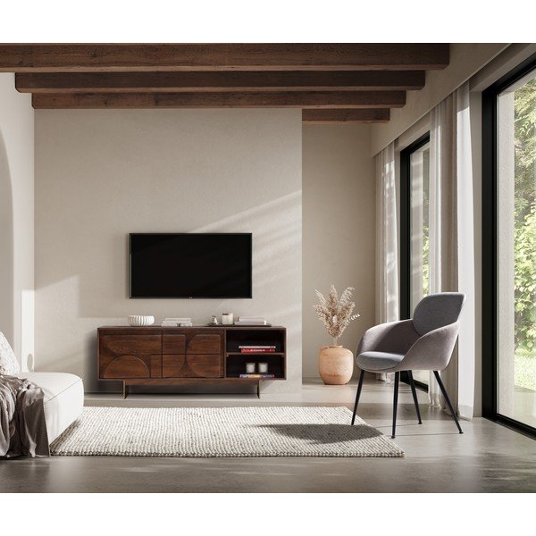 Rjava TV omarica iz masivnega manga 145x55x40 cm Trisha – MOME-image-1