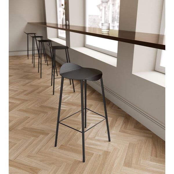 Črn usnjen barski stol Flamingo Bull – LIND DNA-image-3