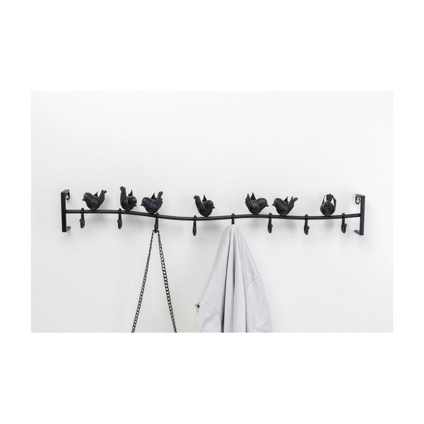 Črn kovinski stenski obešalnik Kare Design Birds, širina 92 cm-image-2