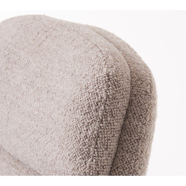 Svetlo siv fotelj z naslonjalom za noge za sprostitev iz tkanine bouclé Sifton – Unique Furniture-image-1
