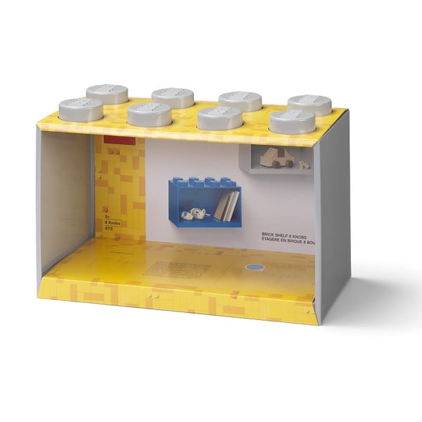 Otroška siva stenska polica LEGO® Brick 8-image-1