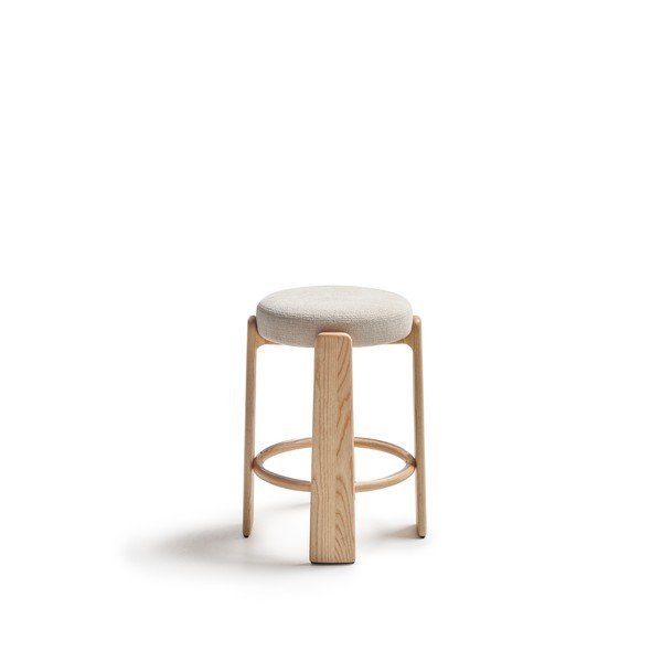 Barski stol iz masivnega jesena v bež in naravni barvi  (višina sedeža 65 cm) Granite – Kave Home-image-2