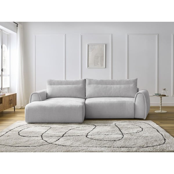 Svetlo siva kotna sedežna garnitura Aden – Bobochic Paris-image-1