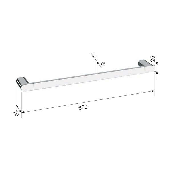 Mat črno medeninasto stensko držalo za brisače Flori – Sapho-image-1