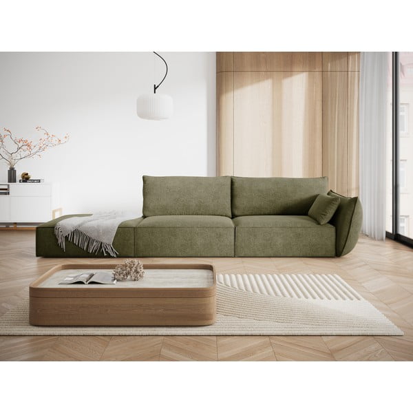 Zelen ležalnik (desni kot) Vanda – Mazzini Sofas-image-1