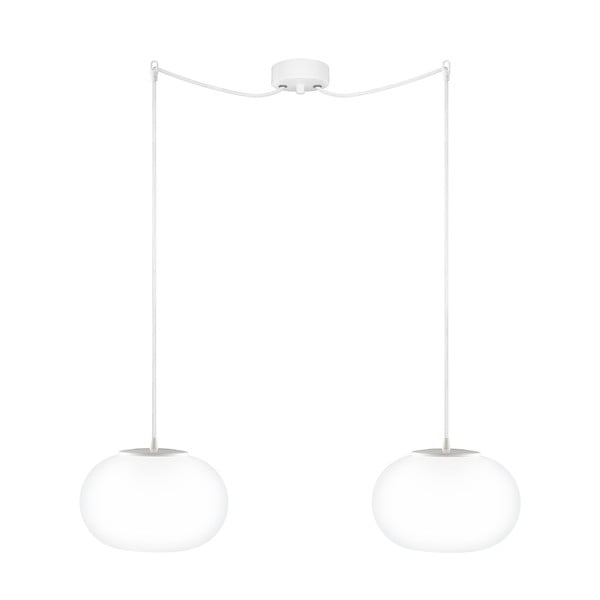 Dvojna stropna svetilka iz opalnega stekla z belo vtičnico Sotto Luce DOSEI