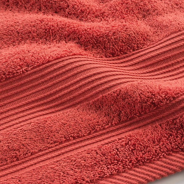 Opečnato oranžna bombažna brisača iz frotirja 70x130 cm Tendresse – douceur d'intérieur-image-2