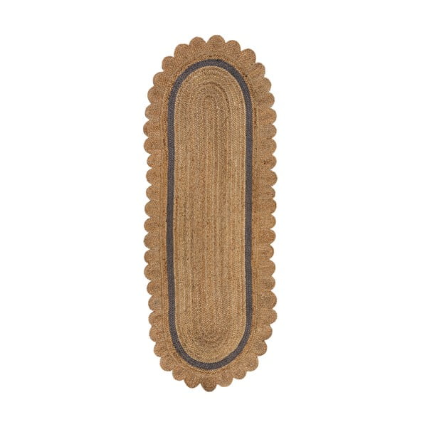 Siv/naraven ročno tkan tekač iz jute 80x230 cm Grace Grey – Flair Rugs