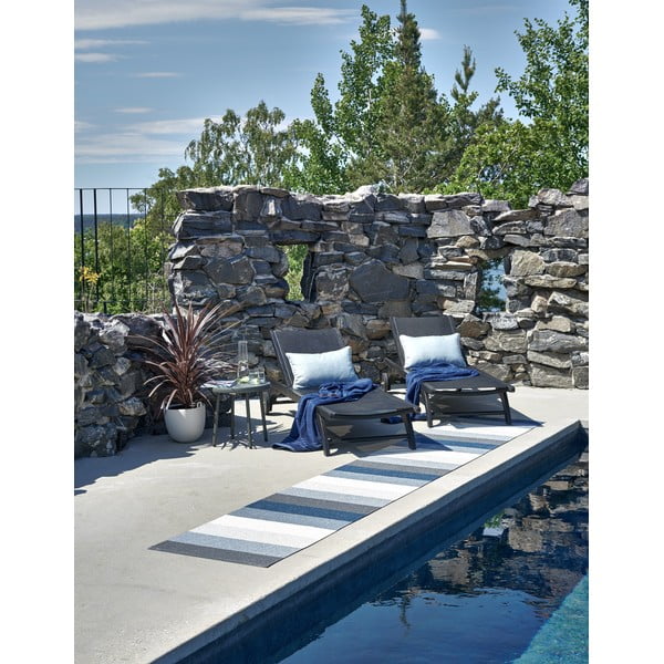 Moder/kremno bel zunanji in notranji tekač 70x300 cm Molly Ocean Grey – Pappelina-image-1