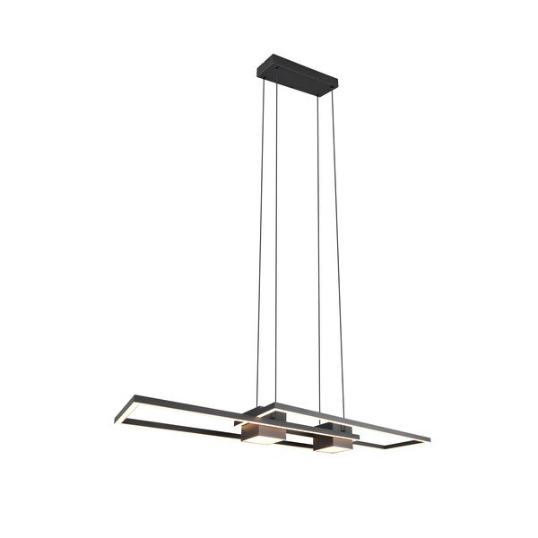 Mat črna zatemnitvena LED viseča svetilka z daljinskim upravljalnikom Albany – Trio-image-3