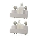 Bele vogalne samonosilne plastične kopalniške police v kompletu 2 kos EasyStore - Joseph Joseph