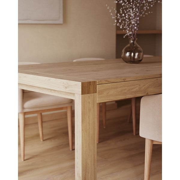 Raztegljiva jedilna miza z dodatno ploščo v hrastovem dekorju 100x200 cm Briva – Kave Home-image-3