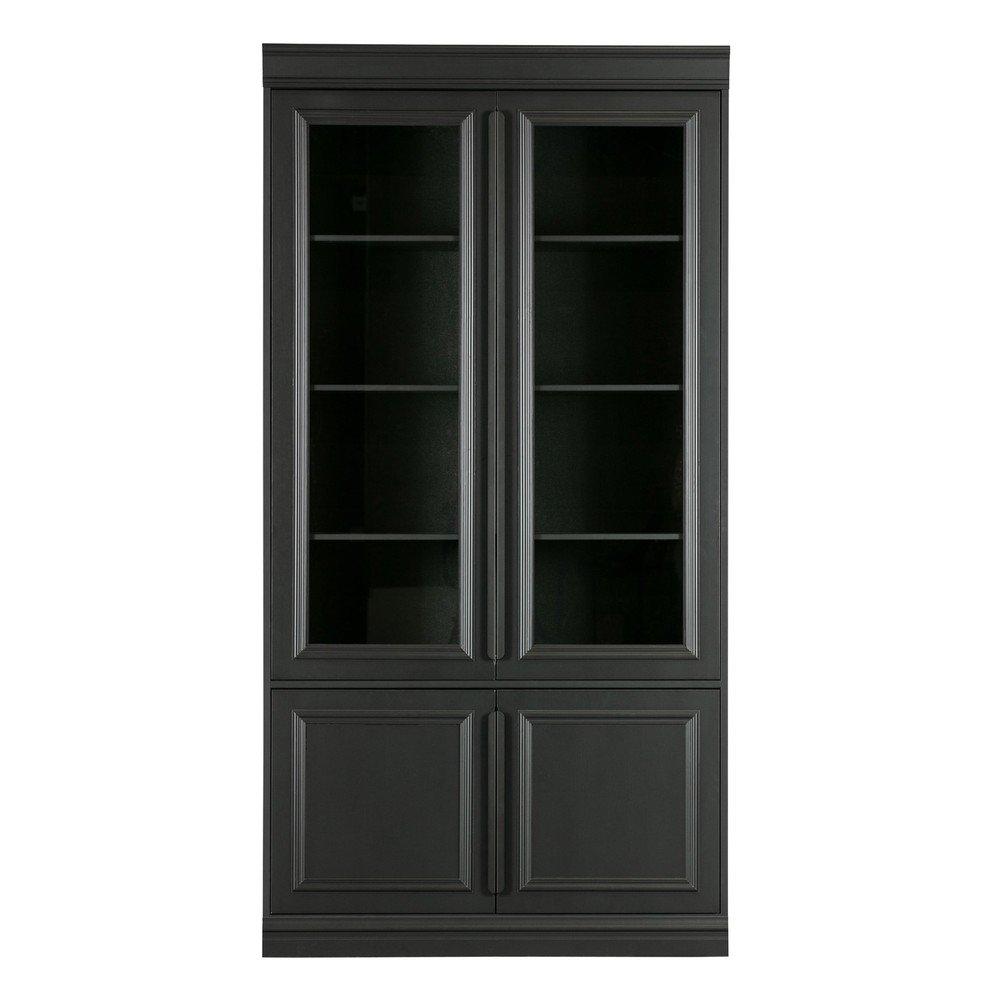 Črna vitrina iz masivnega bora 110x215x44 cm Organize