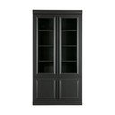 Črna vitrina iz masivnega bora 110x215x44 cm Organize – WOOOD