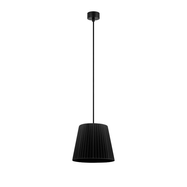 Črna stropna svetilka s črnim kablom Sotto Luce Kami, ⌀ 24 cm