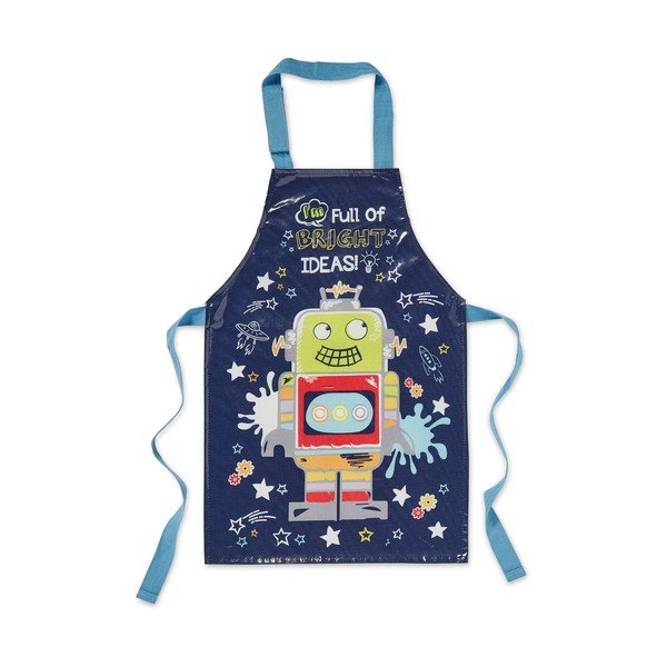 Modri bombažni otroški predpasnik Cooksmart ® Robot-image-1