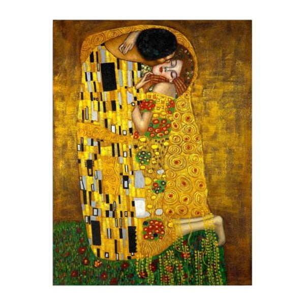 Stenska reprodukcija na platnu Gustav Klimt The Kiss, 30 x 40 cm