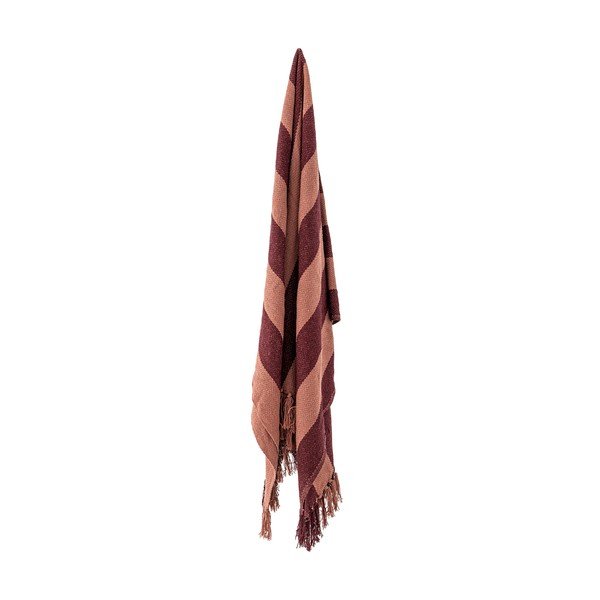 Bordo rdeča odeja iz recikliranega bombaža 130x160 cm Frello – Bloomingville-image-2