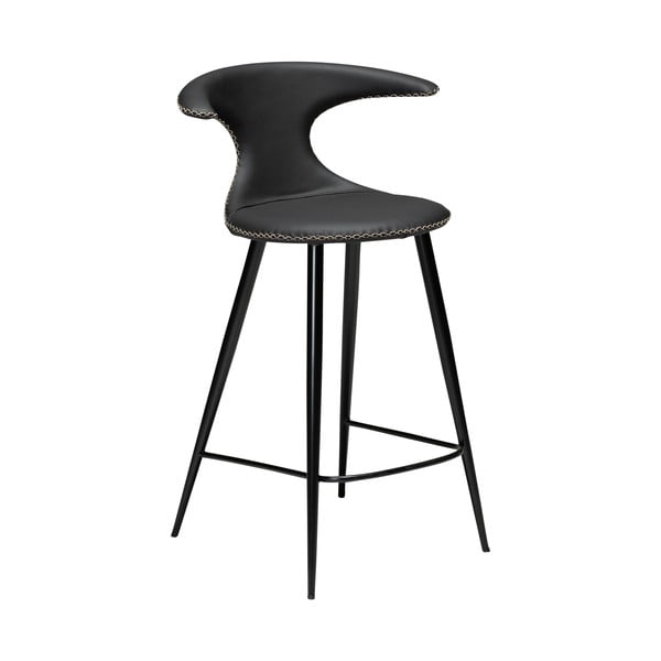 Črn usnjen barski stol DAN-FORM Denmark Flair, višina 90 cm