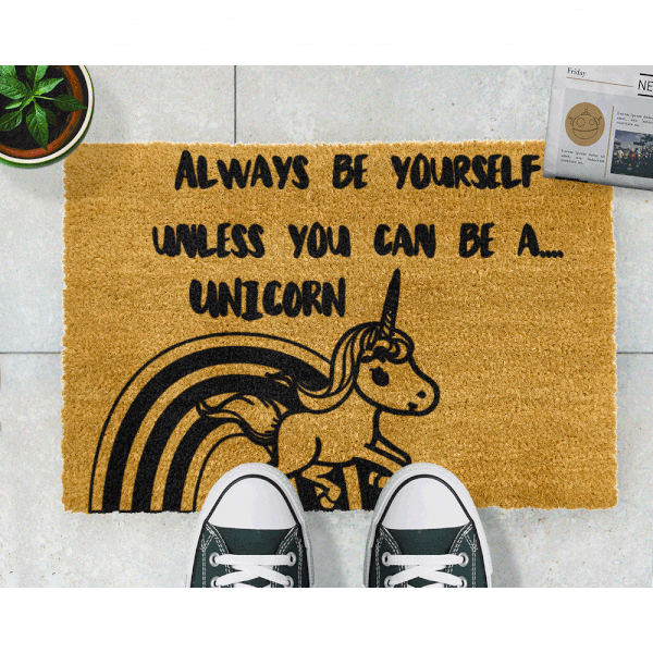 Rogoznica iz naravnega kokosovega vlakna Artsy Doormats Unicorn, 40 x 60 cm-image-2