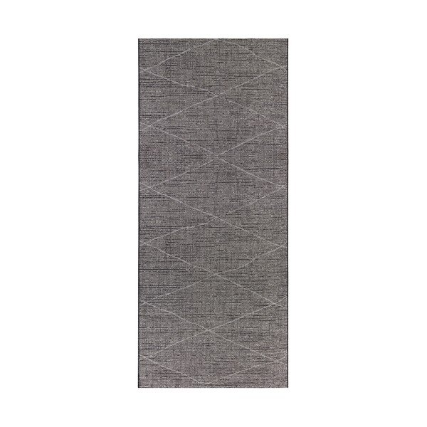 Antracitno siva zunanja preproga Elle Decoration Curious Blois, 77 x 200 cm