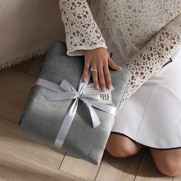 Sivo pregrinjalo iz šenilje 220x240 cm Talo – Filumi-image-4