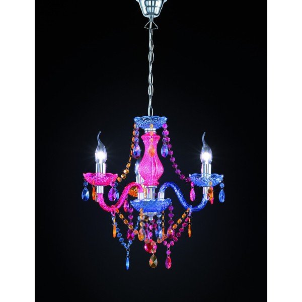 Kovinska viseča svetilka s senčilom iz akrilnega stekla ø 46 cm Lüster – Reality-image-2