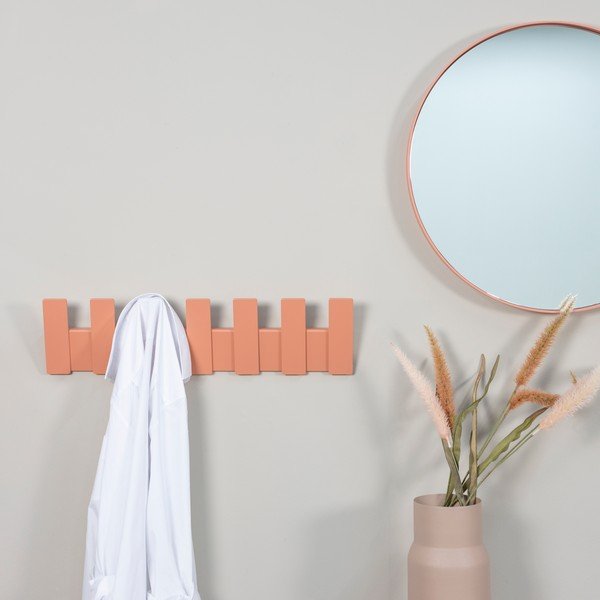Rožnato-oranžen kovinski stenski obešalnik 64 cm Angle – Spinder Design-image-1