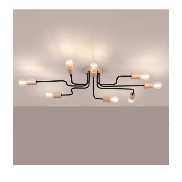 Črna/naravna stropna svetilka 60x100 cm Dazzle – Sollux-image-1