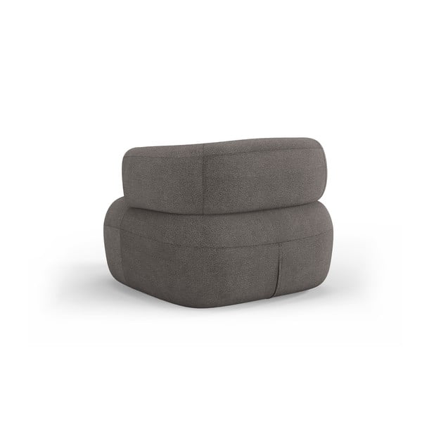 Siv fotelj iz tkanine bouclé Jenny – Micadoni Home-image-3