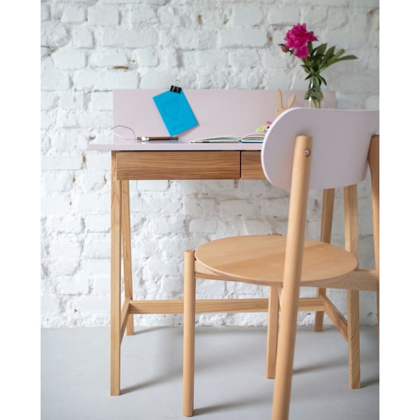 Siva pisalna miza s podnožjem iz jesenovega lesa Ragaba Luka, dolžina 85 cm-image-4