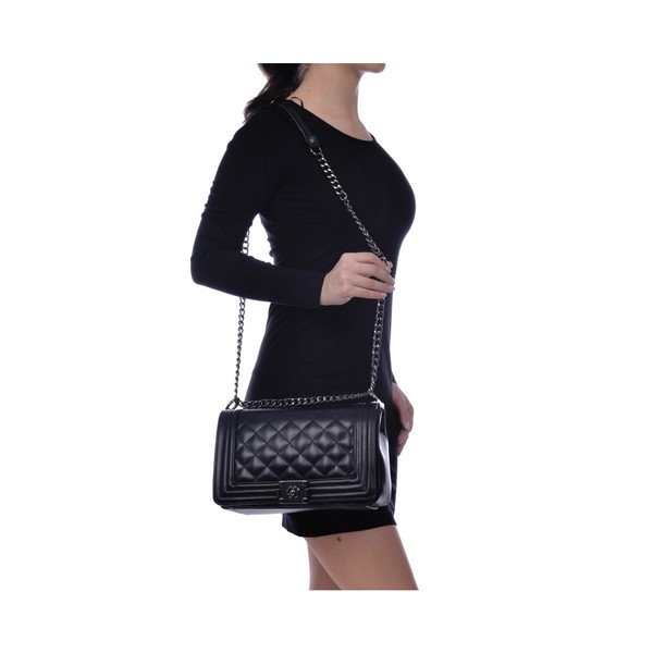 Črna usnjena torbica Anna Luchini Masika-image-3