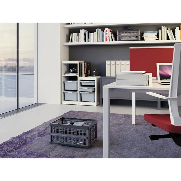 Siva plastična škatla za shranjevanje 47,5x34,5x23,5 cm Folding Crate – KIS-image-1