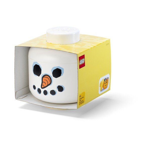Bela plastična otroška škatla za shranjevanje ø 24x27 cm Head Snowman L – LEGO®-image-2