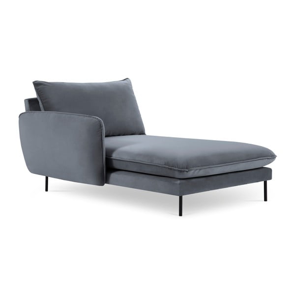 Siv žametni ležalnik Cosmopolitan Design Vienna, levi vogal-image-2