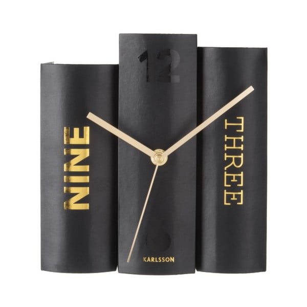 Črna namizna ura v obliki knjig Karlsson-image-2