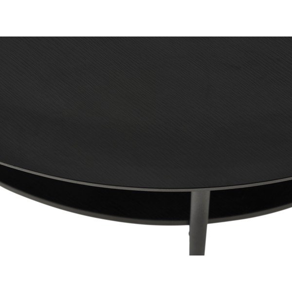 Črna okrogla klubska mizica ø 80 cm Pensacola – Unique Furniture-image-4