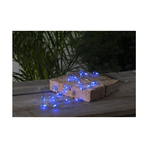 Modra zunanja svetlobna verigana LED Star Trading Bulb, 20 luči