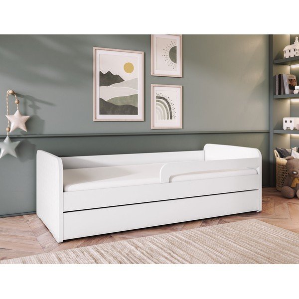 Bela otroška postelja z vzmetnico in letvenim dnom 80x160 cm Duuli – ELTAP-image-1