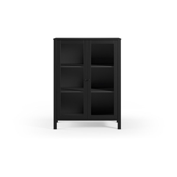 Črna vitrina iz masivnega bora 90x120x40 cm Alessandra – Marckeric-image-2
