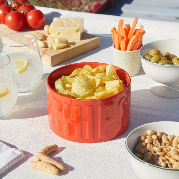 Rdeča keramična skledica za serviranje 1 l Chips – Balvi-image-1