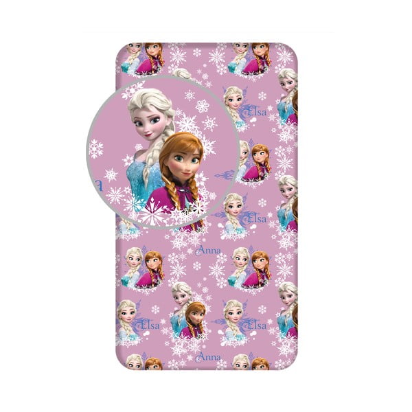Napenjalna enojna bombažna otroška rjuha 90x200 cm Frozen – Jerry Fabrics