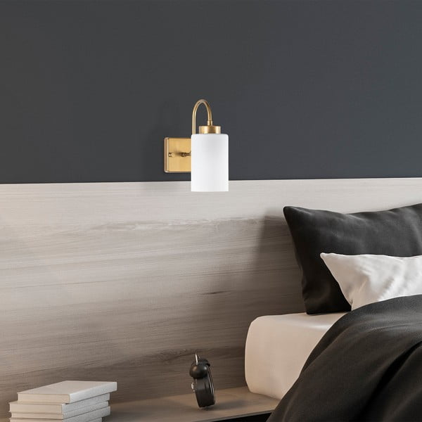 Bela/v zlati barvi stenska svetilka ø 10 cm Duzsuz – Opviq lights-image-3