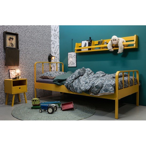 Rumena polica iz masivnega borovega lesa WOOOD Sammie-image-1