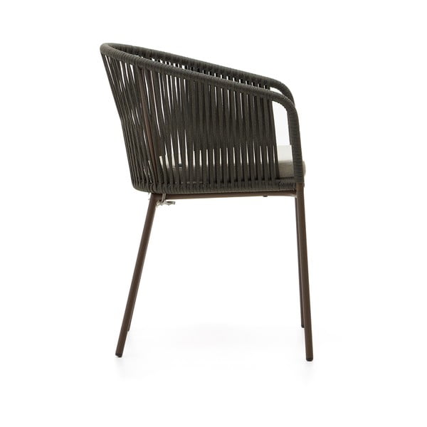 Zelen kovinski/oblazinjen vrtni stol Yanet – Kave Home-image-4