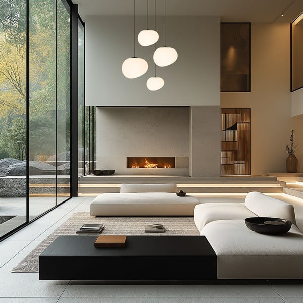 Črno-bela viseča svetilka ø 30 cm Stones – Candellux Lighting-image-3