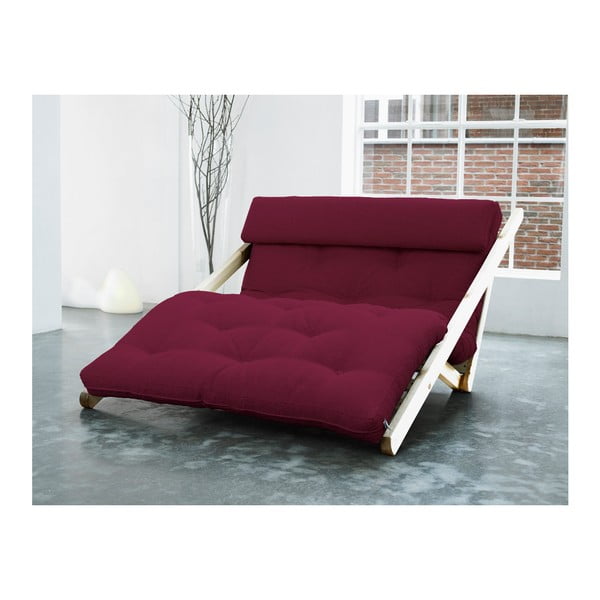 Lounge stol Karup Figo, Raw/Bordeaux, 120 cm